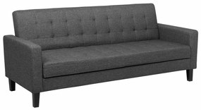 Καναπές κρεβάτι Berwyn 1591, Λειτουργία ύπνου, Σκούρο γκρι, 200x77x86cm, Πόδια: Ξύλο,Πεύκο