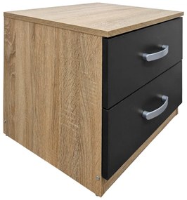 Κομοδίνο Athos pakoworld σε sonoma-ανθρακί απόχρωση 48x40x41.5εκ