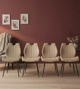 Καρέκλα Arco Velvet-Mpez (4) τεμάχια