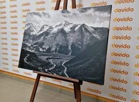 Εικόνα πανέμορφου βουνού σε ασπρόμαυρο - 60x40