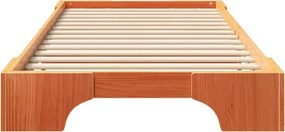 vidaXL Σκελετός Κρεβατιού Καφέ 90 x 220 cm Στερεά ξυλεία πεύκου