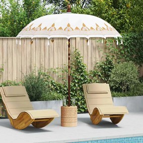 vidaXL Μπαλινέζικη Ομπρέλα Κρεμ 215 x 215 x 260 εκ. Βαμβάκι