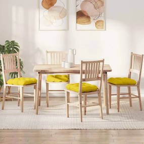 vidaXL Μαξιλάρια καθισμάτων 4 pcs Ύφασμα Απαλό Κίτρινο
