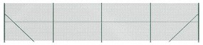 vidaXL Συρματόπλεγμα Περίφραξης Πράσινο 1,4x10 μ. με Βάσεις Φλάντζα