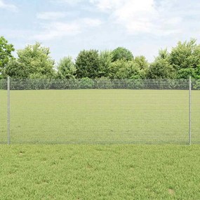 vidaXL Φράχτης με Στήλες. Ασημί 0.8 x 10 m Ατσάλι