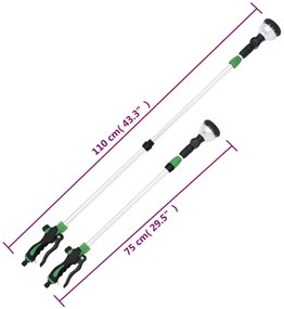 vidaXL Βέργα Ψεκασμού Τηλεσκοπική με 10 Λειτουργίες 75-110 εκ.