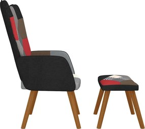 vidaXL Πολυθρόνα Relax Σχέδιο Patchwork Υφασμάτινη με Σκαμπό