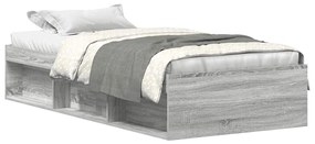 vidaXL Πλαίσιο Κρεβατιού Γκρι Sonoma 75 x 190 εκ. Small Single