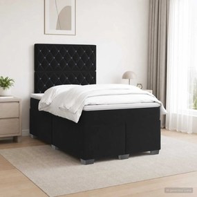 vidaXL Κρεβάτι box spring με στρώμα Μαύρο 120 x 190 cm Βελούδο
