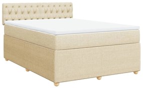 ΚΡΕΒΑΤΙ BOXSPRING ΜΕ ΣΤΡΩΜΑ ΚΡΕΜ 140X200 ΕΚ. ΥΦΑΣΜΑΤΙΝΟ 3289791