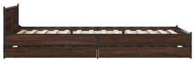 vidaXL Πλαίσιο Κρεβατιού με συρτάρια Καφέ δρυς 90x200 εκ. Επεξ. Ξύλο