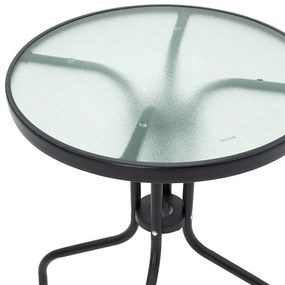 Τραπέζι Watson pakoworld μέταλλο μαύρο-γυαλί Φ60x70εκ (1 τεμάχια)