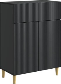 vidaXL Πλαϊνό γραφείο Μαύρο 66 x 34,5 x 90 εκ Επεξεργασμένο Ξύλο