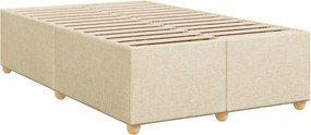 vidaXL Κρεβάτι Boxspring με Στρώμα Κρεμ 120x200 εκ. Υφασμάτινο