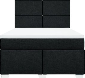 vidaXL Κρεβάτι Boxspring με Στρώμα Μαύρο 160x200 εκ. Υφασμάτινο