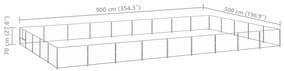 vidaXL Σπιτάκι Σκύλου Ασημί 45 μ² Ατσάλινο