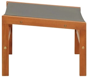 vidaXL Πολυθρόνα Κήπου + Υποπόδιο Γκρι Μασίφ Ξύλο Ευκαλύπτου/Textilene