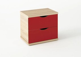 Intrahome Κομοδίνο παιδικό "Taz" χρώμα δρύς-κόκκινο 50x40x45εκ. Intrahomesa-00652251