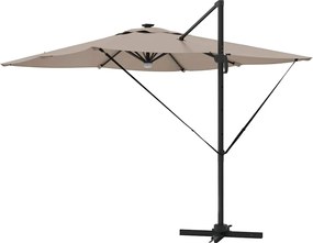 vidaXL Ρώμη Ομπρέλα Taupe 286 x 284 x 270 εκ Αλουμίνιο και Πολυεστέρας