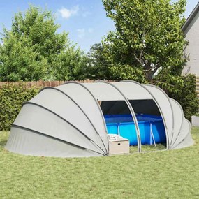 vidaXL Σκηνή πισίνας τύπου θόλου 538 x 440 x 204 εκ. Γκρι