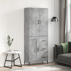 vidaXL Ντουλάπι Γκρι Σκυροδέματος 69,5x34x180 εκ. Επεξεργασμένο Ξύλο