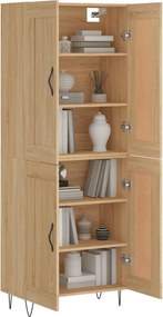 vidaXL Ντουλάπι Sonoma δρυς 69,5 x 34 x 180 εκ. από Επεξεργασμένο Ξύλο