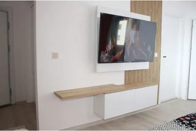 Stewehome Μοντέρνα επιτοίχια μονάδα τηλεόρασης με ντουλάπι από σανίδα μελαμίνης Λευκό 120x30x40 cm