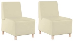 vidaXL Μοναδικός Καναπές χωρίς Χερούλια 2 pcs Κρεμ 55 x 74 x 82 εκ.