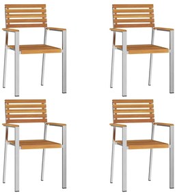 vidaXL Καρέκλα Κήπου 4 pcs Καφέ 56 x 54.5 x 87 εκ. Μασίφ ξύλο ακακίας