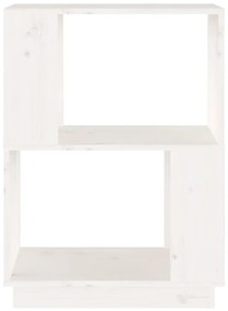 vidaXL Βιβλιοθήκη/Διαχωριστικό Χώρου Λευκό 51x25x70 εκ. Μασίφ Πεύκο