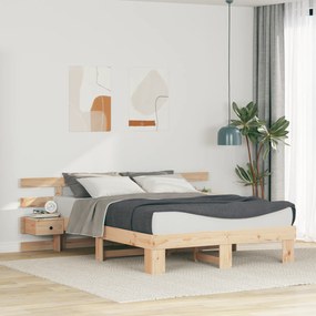 vidaXL Σκελετός Κρεβατιού Καφέ 160 x 200 εκ Μασίφ ξύλο πεύκου