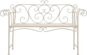 vidaXL Παγκάκι Κήπου Λευκό Αντικέ 132 εκ. Μεταλλικό