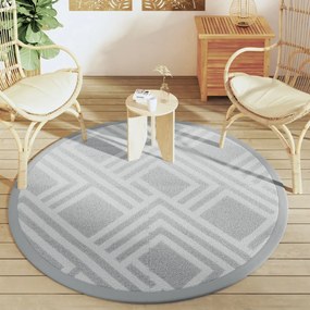 vidaXL Χαλί εξωτερικού χώρου ARAKIL γκρι Ø160 cm PP