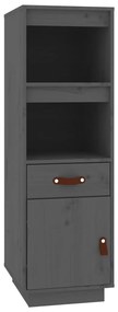 vidaXL Ντουλάπι Ψηλό Γκρι 34 x 40 x 108,5 εκ. από Μασίφ Ξύλο Πεύκου