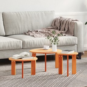 vidaXL Σετ Τραπεζιού Για Καφέ 3 pcs Καφέ κεριού 47.5 x 47.5 x 27 εκ.