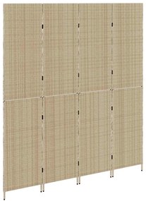 vidaXL Διαχωριστικό Δωματίου Μπεζ 196 x 200 cm συνθετικό ρατάν