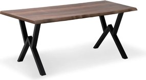 Τραπέζι Walter Megapap Mdf - μεταλλικό χρώμα καρυδί 140x80x75εκ.