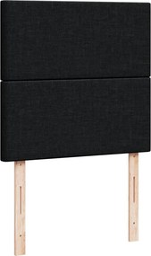 vidaXL Κρεβάτι Boxspring με Στρώμα Μαύρο 90x200 εκ. Υφασμάτινο