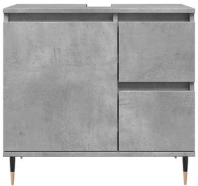 vidaXL Ντουλάπι Μπάνιου Γκρι Σκυροδέματος 65x33x60 εκ. Επεξ. Ξύλο