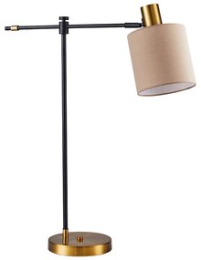 Επιτραπέζιο Φωτιστικό SE21-GM-36-SH3 ADEPT TABLE LAMP Gold Matt and Black Metal Table Lamp Brown Shade+ - Ύφασμα - 77-8338