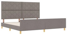vidaXL Σκελετός Κρεβατιού με κεφαλάρι Taupe 200 x 200 cm ύφασμα