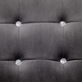 Καναπές Διθέσιος με Μπράτσα Σκούρο Γκρι από Βελούδο &amp; Χρώμιο - Γκρι