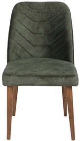 Καρέκλα Dallas (Σετ 4Τμχ) 974NMB1212 50x49x90cm Green-Walnut Μέταλλο,Βελούδο,Ξύλο