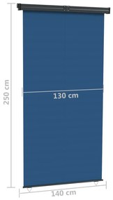 Σκίαστρο Βεράντας Πλαϊνό Μπλε 145 x 250 εκ. - Μπλε