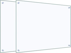 vidaXL Πλάτες Κουζίνας 2 τεμ. Διαφανής 80 x 60 εκ. από Ψημένο Γυαλί