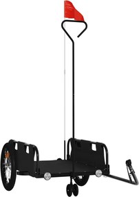 vidaXL Τρέιλερ Ποδηλάτου Μαύρο Ύφασμα Oxford/Σίδηρος