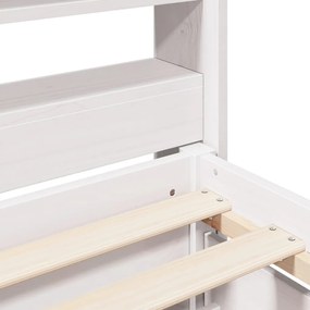 Σκελετός Κρεβ. Χωρίς Στρώμα Λευκό 120x200 εκ Μασίφ Πεύκο - Λευκό