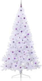 vidaXL Τεχνητό Χριστουγεννιάτικο Δέντρο Λευκό 240 cm PVC και Ατσάλι