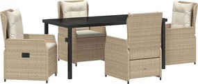 vidaXL Σέτ φαγητού για κήπο 5 pcs Μπέζ και Ανοιχτό Γκρι