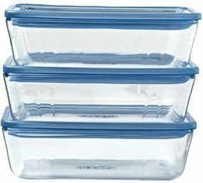 Σετ με Κυτία Γεύματος Pyrex Μπλε Διαφανές 800 ml 3 Τεμάχια